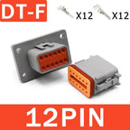 DT04-12P-L012 Waterproof Panel Mount Plug | Deutsch DT Series for Automotive Motor Wiring & Harsh Environments