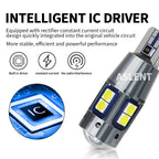 4Pcs W5W T10 LED Canbus Light Bulbs White Ice blue for Car Interior Dome Light Trunk Lamp Parking Lights Error Free 12V