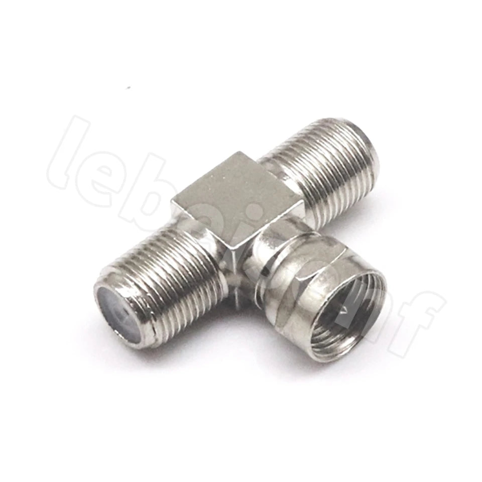 5pcs British F-head zinc alloy direct connection 90 degree elbow cable TV inch docking F tee four-way F-JKK