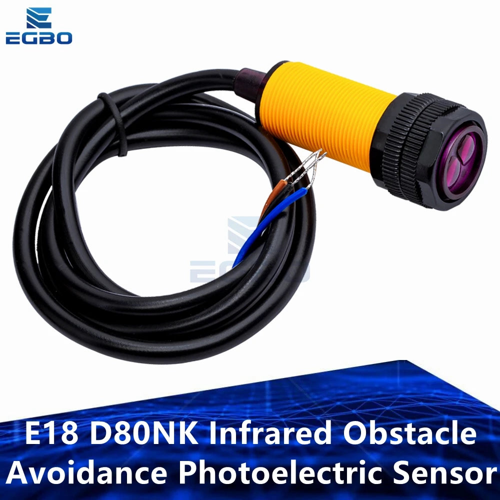 1~10PCS Smart Car Robot E18 D80NK Infrared Obstacle Avoidance Photoelectric Sensor Proximity Switch Detection Range Adjustable