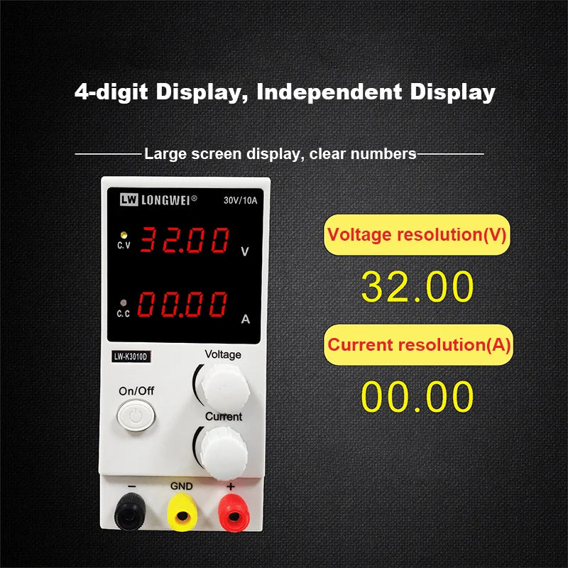 Longwei LW-K3010D 4LED Adjustable DC Power Supply 30V 10A Laboratory Variable Switch Bench Power Supply Stabilized Power Source