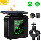 Extractme Tire Pressure Monitoring System Colorful Display Wireless TPMS Motorcycle Solar Charge Tyre Temperature Alarm Sensor
