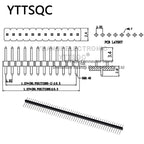 10pcs 1.27mm Long Pin L11/12/14mm 0.05" Straight Single/ Dual Row Gold PCB Male Pin Header Strip Jumper 1x40p 1x50p 2x50p