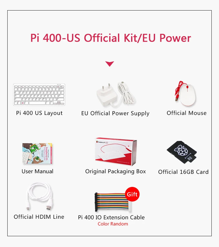 Raspberry Pi 400 Personal Computer or Kit,Quad-core 64-bit Processor 4GB of RAM ,WiFi Dual-display Output For 4K