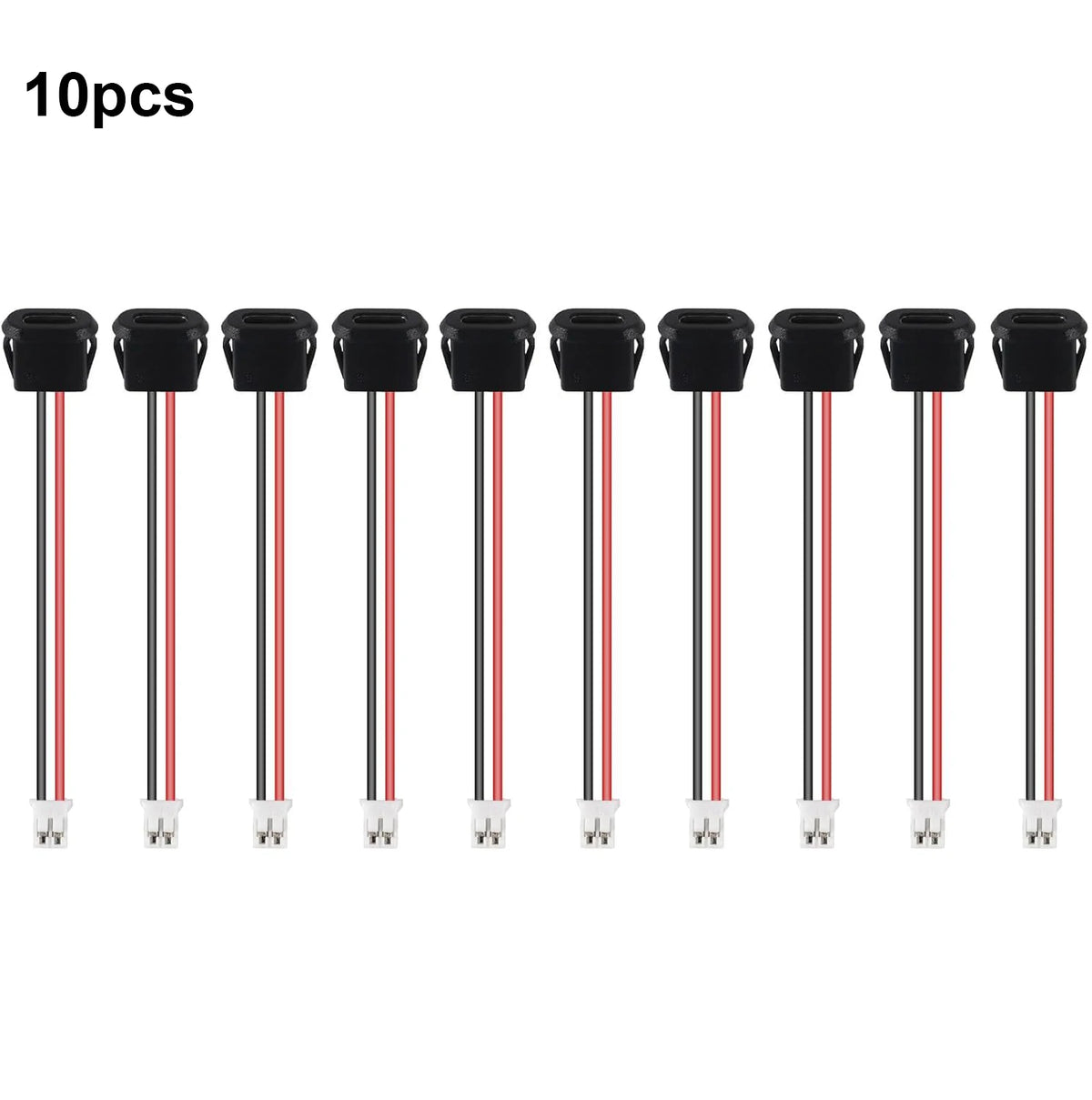 10pcs Type-C Female Chassis Connector USB C Female Chassis 2P Direct Crimp Jack Female Charging Port Waterproof Extension Power