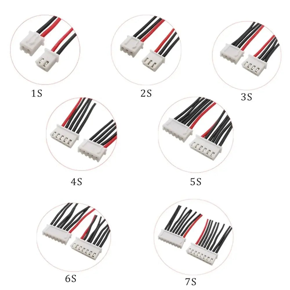 10CM RC Lipo Battery Balancer Charger Plug 1S 2S 3S 4S 5S 6S 7S Silicone JST-XH Balancer Cable DIY Connector Plug Wire