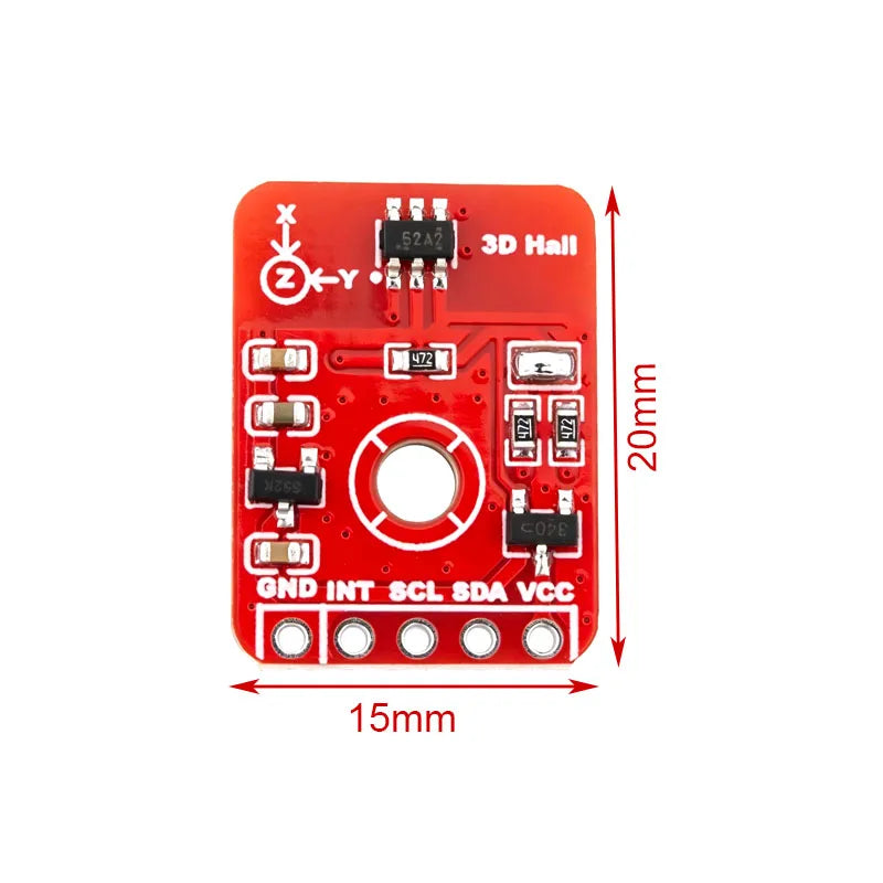 TMAG5273 3D Hall Effect Sensor Module, I2C Interface, Low-Power Linear Magnetometer with 12-bit ADC & CORDIC Angle Calculation