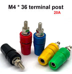 1PCS/5PCS M4X36 Pure Copper Terminal 4mm Banana Jack Socket 20A Binding Post Banana Plug Connector