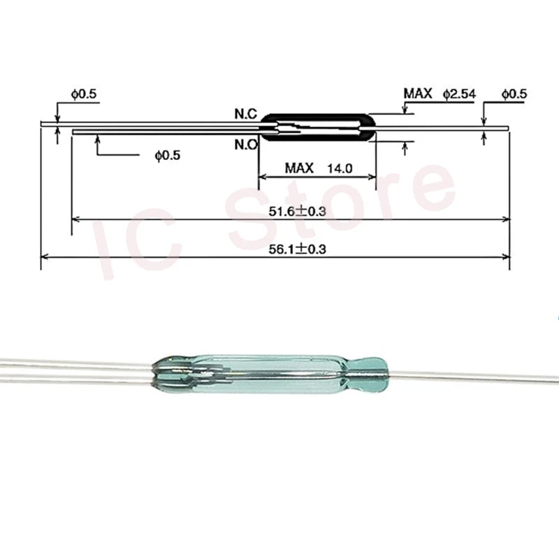 100PCS Magnetic Reed Switch Sensor GPS-11 GPS-14A GPS-14B MKA07101 MKA10110 MKA17101 Normally Open Normally Closed NO NC