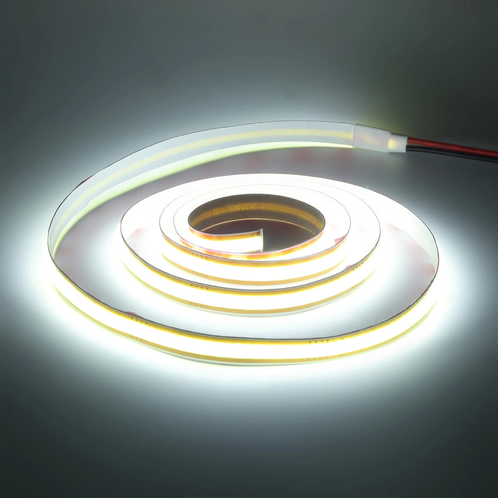 5mm 8mm PCB COB LED Light Strip Free Cut 12V 24V With 2PIN Wire DC Plug 400LEDs/m 3000k 4000k 6000k Flex Lamp 0.5m 1m 5m 10m 20m