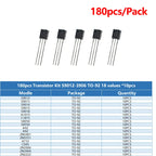 50-900pcs BJT Transistor Kit A1015 BC327 BC337 C1815 S8050 S8850 2N2222 2N2907 2N3904 2N3906 TO92 PNP NPN Triode Transistors Set