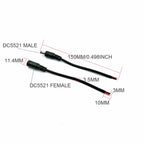 DC 12V Male Female Pigtails Power Cable 2.1mm*5.5mm 2Pin Connector Wire Power Plug Cord for CCTV Camera Router LED Strip Lights