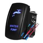 12V 24V Boat Trim Tabs Switch (ON)-OFF-(ON) Momentary Rocker Switch Waterproof Blue Light ON-OFF Toggle Switch With Harness