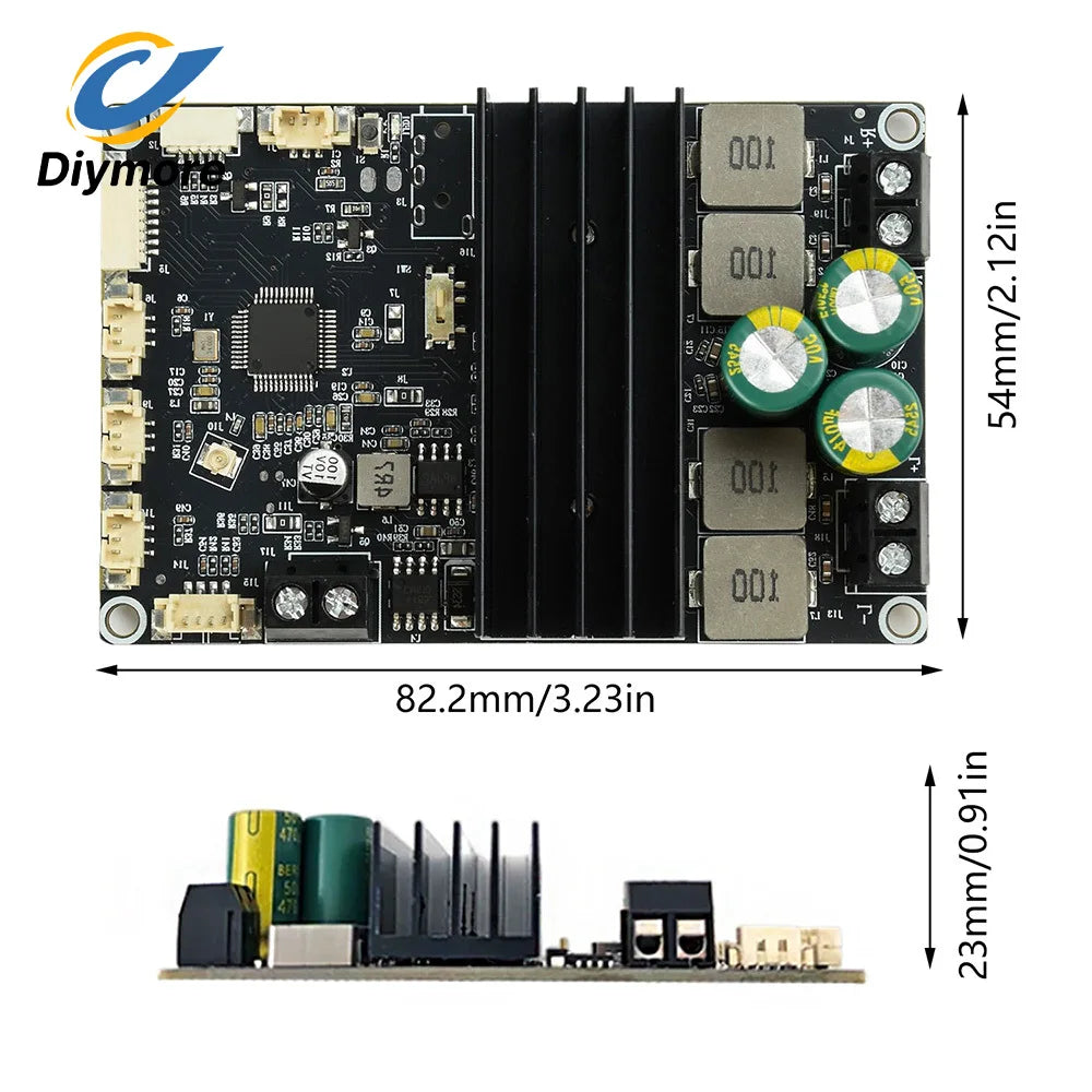 DC 9-30V Bluetooth Power Amplifier Module 2×100W Dual Channel APP Tuning Audio Board for Home Outdoor Speaker DIY Audio Upgrade