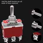 5pcs Momentary Toggle Switch DPDT (ON)-Off-(ON) 6 Terminal 3 Pin Toggle Switches 12V Heavy Duty Rocker Toggle Switch waterproof