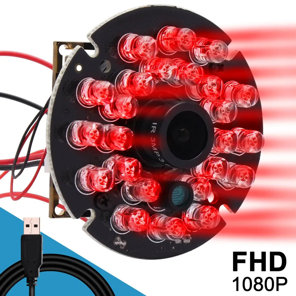 ELP 850nm / 940nm Night Vision Infrared Light 5V 24pcs IR LED Board for CCTV Surveillance USB Camera