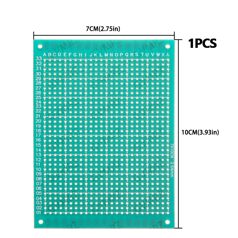 Single Sided Green PCB Prototype Board Universal Through Hole Perfboard for DIY Electronic Projects 6X8cm/7X9cm/3X7cm