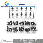 10 Models 6*6 Tact Switch Tactile Push Button Switch Kit Height: 4.3 5~13MM DIP 2P/4P Micro Switch 6x6 Key Switch