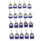5Pcs ON-OFF-ON  ON-ON3 PIN/6PIN 2/3 Position Mini Latching Toggle Switch AC 125V/6A 250V/3A MTS-102 MTS-103 MTS-202 MTS-203