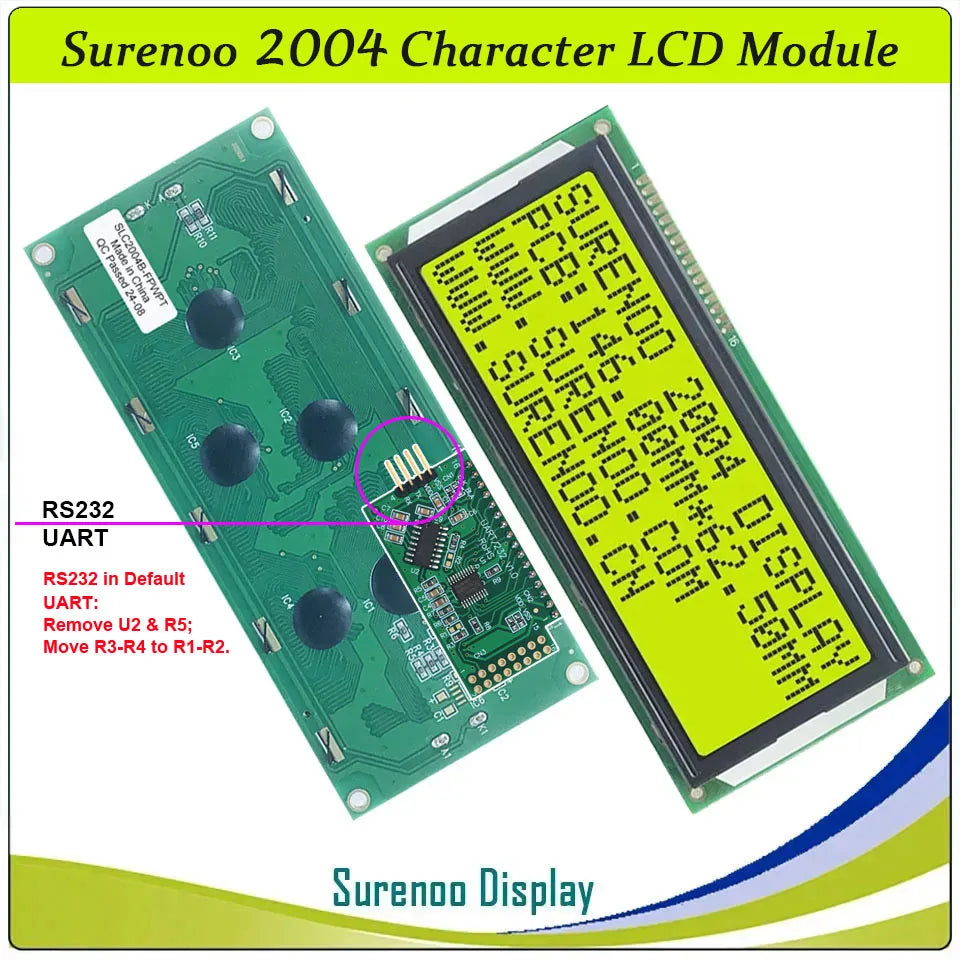 Surenoo 204 20X4 2004 Parallel Serial IIC I2C LCD2USB USB2LCD RS232 UART TTL Large Character LCD Module Display Screen Panel LCM