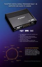 PUZU PZ-X4800S 6core 32bit 8CH With Power Car Audio DSP Digital Signal Processor Built In Amplifier 8X150W Support BT5.0 OPT