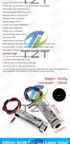 TZT 650nm 5mW 6MM 9MM 12MM Red Point / Line / Cross Laser Module Head Glass Lens Focusable Focus Adjustable Laser Head