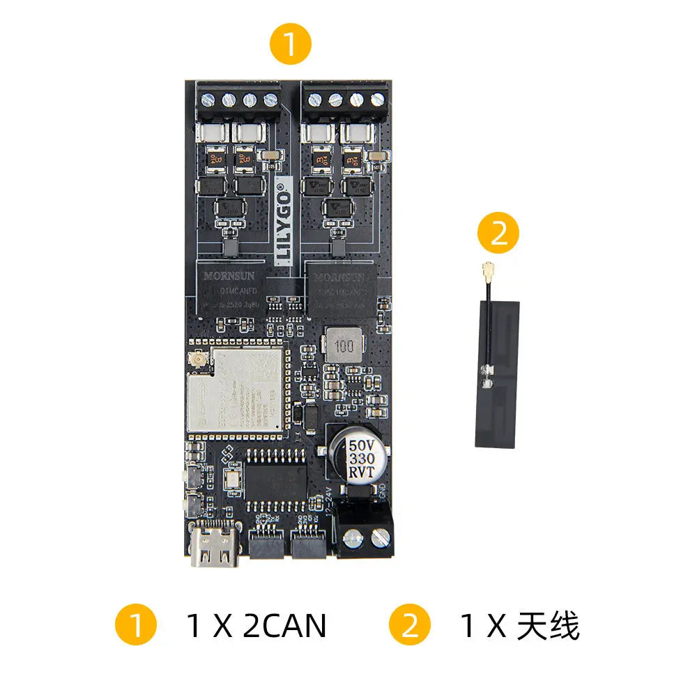 LILYGO T2CAN ESP32S3 WiFi Bluetooth CAN Module Development Board with QWIIC