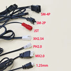 1PC 3.7V/7.4V Lithium Battery USB Charging Cable With 1.25mm MX2.0 PH2.0 XH2.54 JST SM2P/4P Interface For Toy Remote Control Car