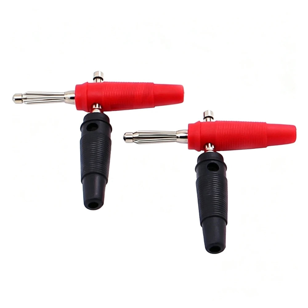 5 Pair/10 Pcs 4mm 32A Solderless Side Stackable Banana Plug High Current Insulated Shrouded Connector Soldering