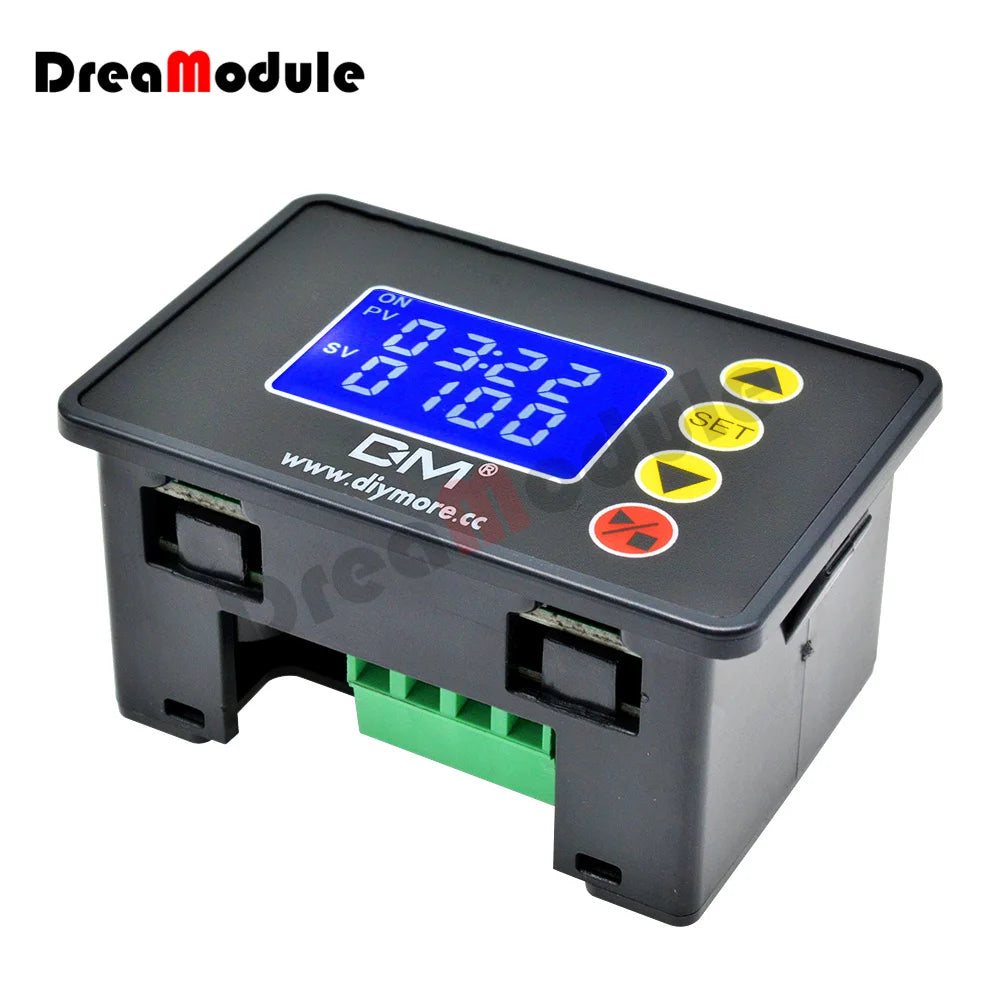 Microcomputer Time Controller DC 12V 24V AC 110V-220V Digital Time Delay Relay LCD Adjustable Timing Relay Time Delay Switch
