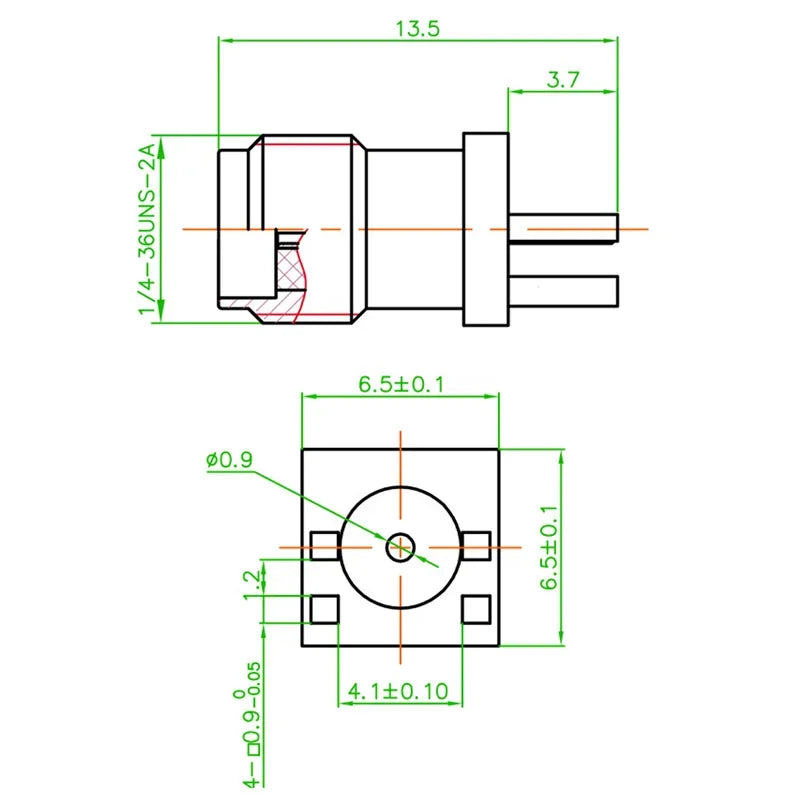 Female Jack Male Plug Adapter PCB Right Angle Mount 1.2mm Spacing Connector RPSMA-KE SMA-KE