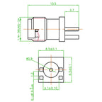 Female Jack Male Plug Adapter PCB Right Angle Mount 1.2mm Spacing Connector RPSMA-KE SMA-KE
