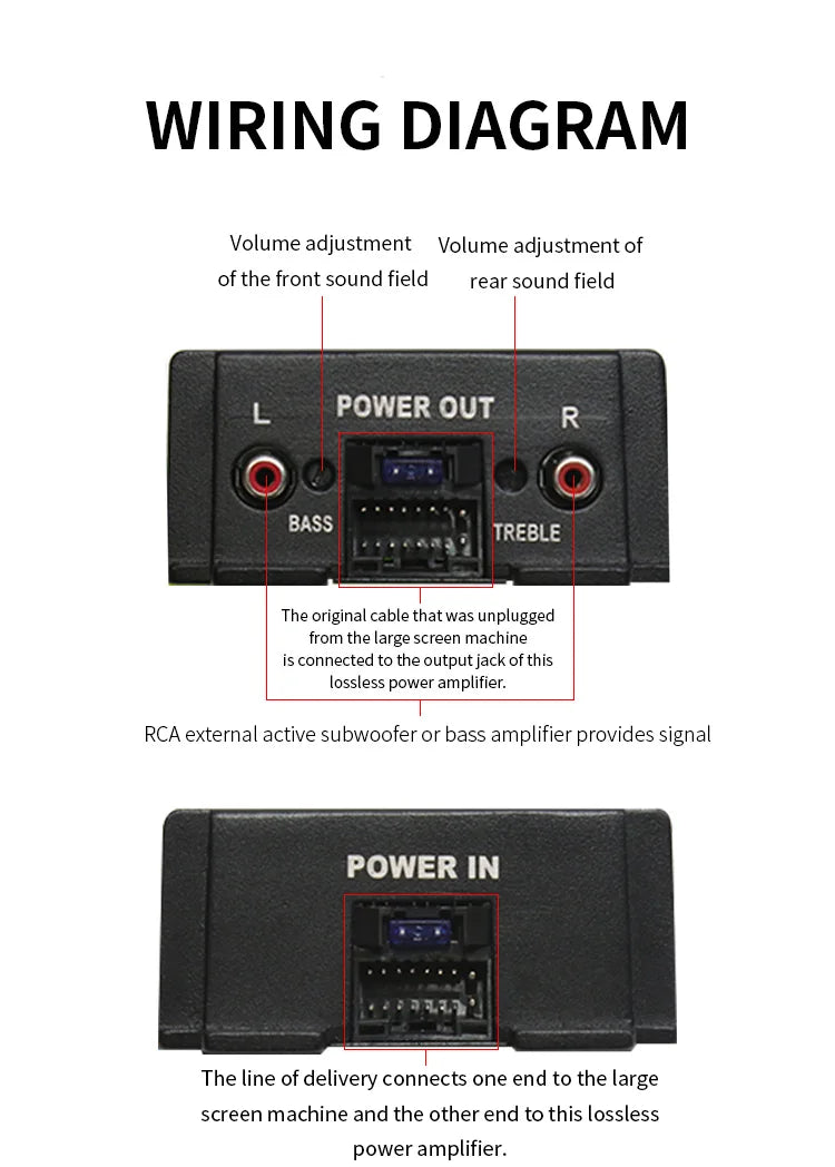 Plug and Play DSP Car Audio Processor 4x80W for Android Radio Stereo Amplifier Speakers Improve Subwoofer