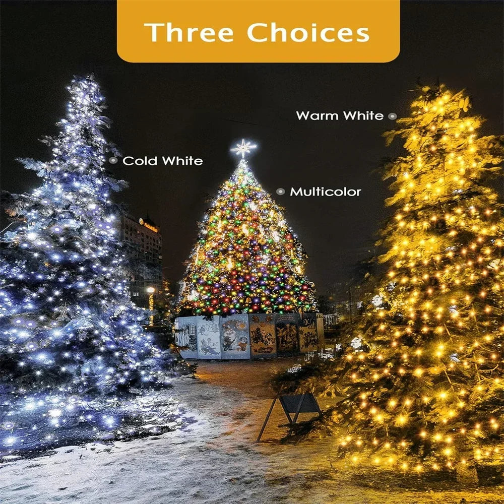 1000/500LED Green Wire Led String Fairy Lights US/EU Plug 110V/220V Waterproof LED Christmas Tree Holiday Home Garden Decor Xmas
