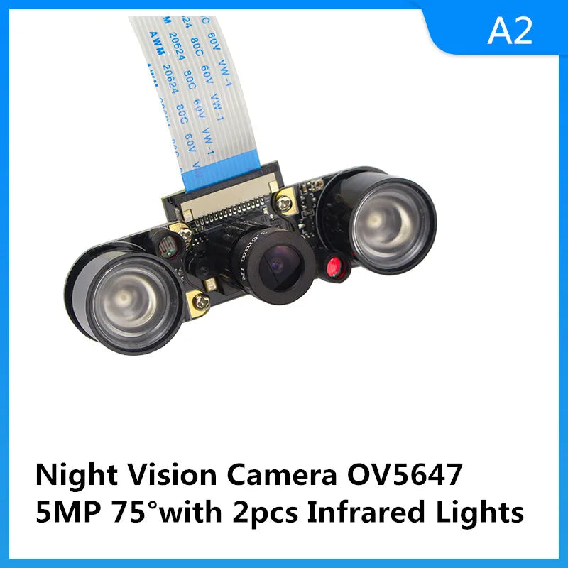 Raspberry Pi 4 Camera 5MP 1080P Night Vision Fisheye IR-CUT Camera Infrared Light OV5647 Webcam for Raspberry Pi 4B 3B+ 3B Zero