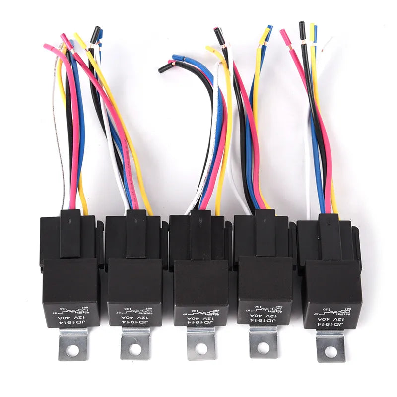 12V 5Pin 40A Waterproof Car Relay With Socket Automotive Electrical Control Relay