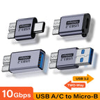 USB C 3.0 Micro B Male to Type C Female Adapter Type-C To Micro B Connector for Laptop External Hard Drive Disk Box Samsung S5