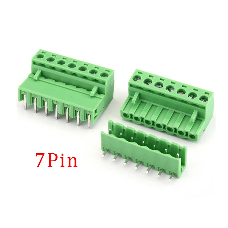 5Pair 5.08mm Pitch 2EDG Straight Pin PCB Screw Terminal Block 2/3/4/5/6/7/8/9/10/12Pin 300V 10A Wire Connector Plug-in Socket