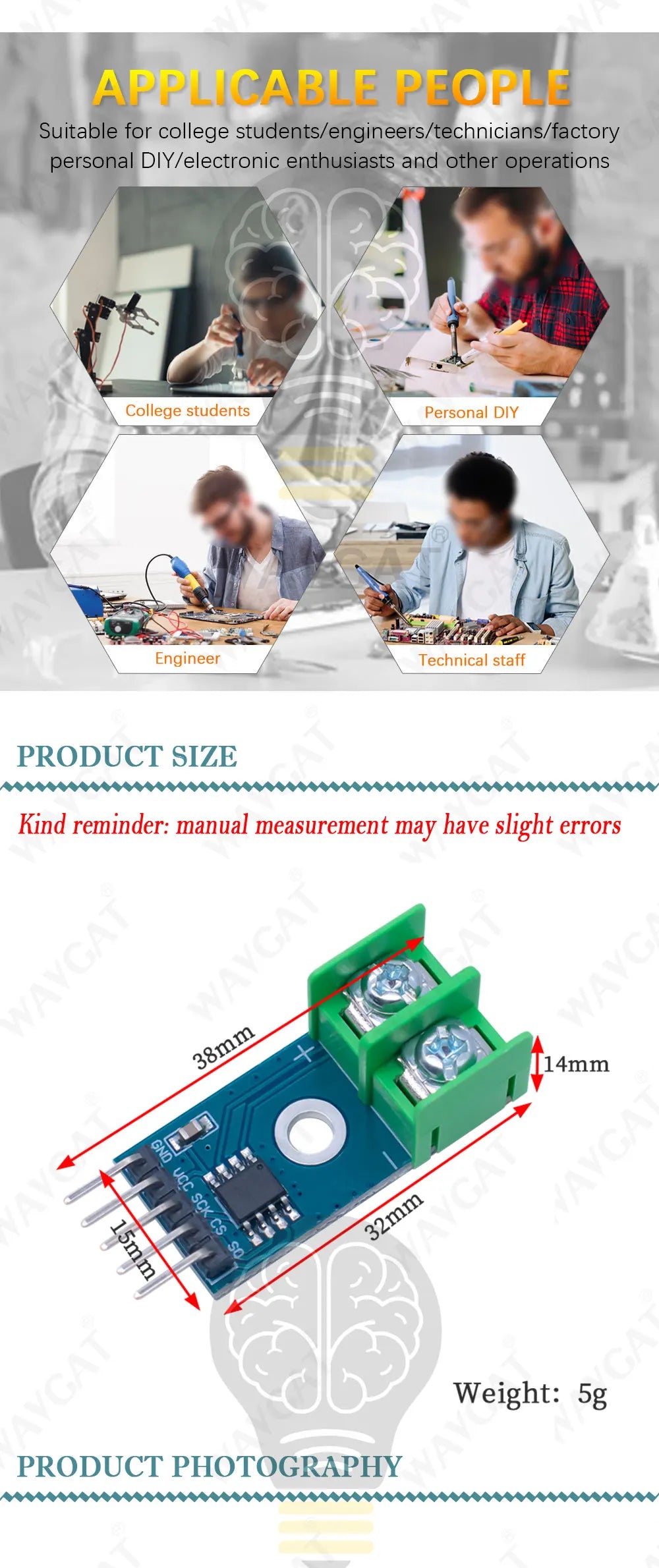 MAX31850 MAX6675 K,J,N,T,E thermocouple module temperature measurement acquisition and detection sensor