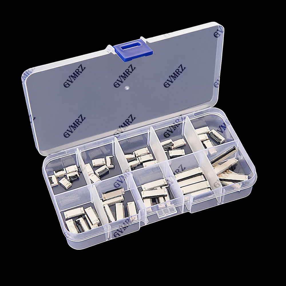 50PCS 6P 8P 10P 12P 14P 0.5mm Pitch Flip Type Under Clamshell Socket FPC FFC Flat Cable Connector 16P 20P 24P 30P 40P Kits