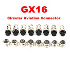 1 Set 5/8' GX16-2/3/4/5/6/7/8/9/10 Pin Male Female 16mm Wire M16 GX16 Circular Aviation Connector Socket Plug Metal