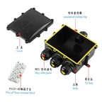 4Way 1In3Out IP68 Waterproof 4-14mm Solar Power Cord Exte LED Pool Lamp Outdoor Street Underground Light Wire Cable Junction Box