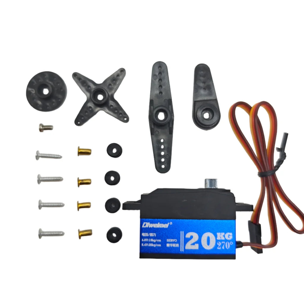 Servo 20kg 12kg Servo 180°/270° Short Type Metal Digital Servo Suitable for 1:10 RC Scale Remote Control Car Racing Drift Robot