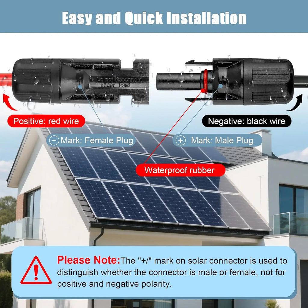 10AWG Solar Panel Cable to Anderson Connector - 6FT Solar Extension Cable with Anderson -Style Connector for Portable Power