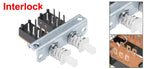 1Pc Interlock/Latching Push Button Switch Piano Type 6/12/18/24Pin 1/2/3/4/5/6/7/8 Row Straight Through Hole Straight Key Switch