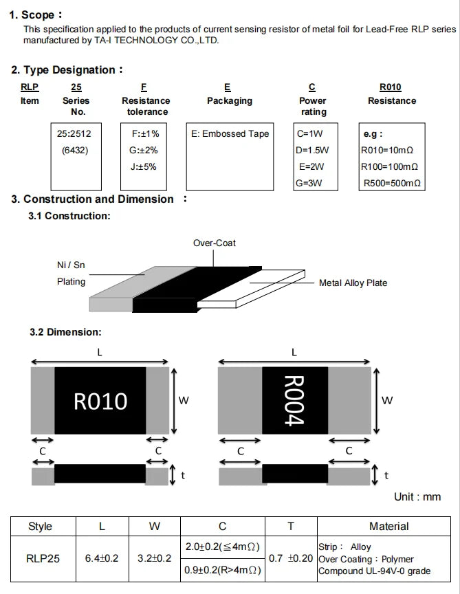 50PCS 2512 SMD Alloy Resistance ±1% 3W Resistor 0.001 0.002 0.003 0.004 0.005 0.006 0.007 0.008 0.01 0.012 0.015 0.02R Ohms