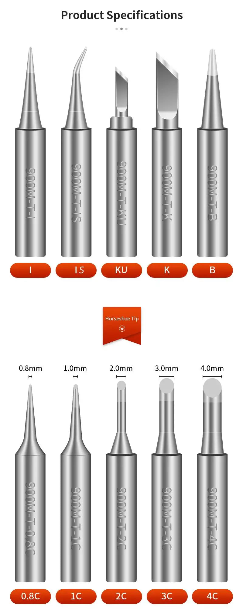 Handif 900M Soldering Iron Tips Lead-Free Pure Cooper Soldering Station Sting 900m Fit 936/937/938/969 Solder Station