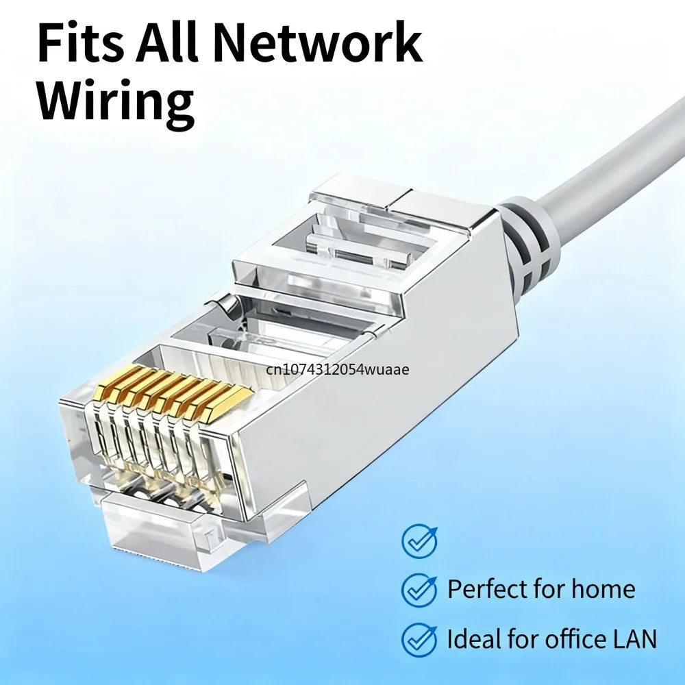 10/50/100Pcs Pass Through RJ45 Cat6 Shielded Connectors Crystal End Gold-Plated 8P8C Crimp UTP Ethernet Modular Plug