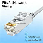 10/50/100Pcs Pass Through RJ45 Cat6 Shielded Connectors Crystal End Gold-Plated 8P8C Crimp UTP Ethernet Modular Plug