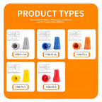 DIY GO 200PCS Quick Wire Connector Screw Cap Terminals, Electrical Equipment Connectors, Wire Connector Terminals, AWG 22-10
